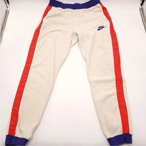Nike Womens Pants Size L Sportswear Polar Fleece Sweat Cream Large Sweatpants